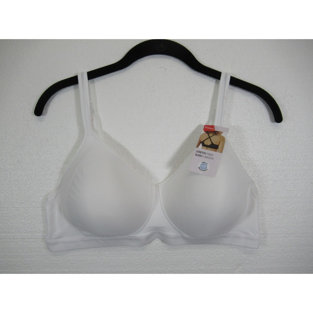 NEW Hanes Cooling Comfort Wireless T-shirt Bra Women XL White MHW507